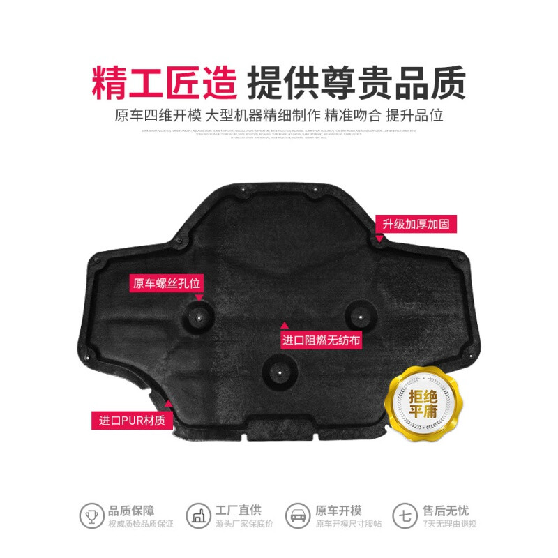 全新宝马3系X3x4发动机隔音棉机盖引擎盖隔热棉原厂改装用品配件 18-20款宝马X3隔音棉【3代全新阻燃款】 引擎盖